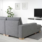 SÖRVALLEN 3-seat sofa-bed with chaise longue, left/Lejde grey/black