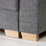 SÖRVALLEN 3-seat sofa-bed with chaise longue, left/Lejde grey/black