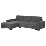 SÖRVALLEN 3-seat sofa-bed with chaise longue, left/Tallmyra medium grey