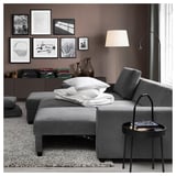 SÖRVALLEN 3-seat sofa-bed with chaise longue, left/Tallmyra medium grey