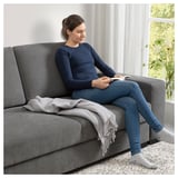 SÖRVALLEN 3-seat sofa-bed with chaise longue, left/Tallmyra medium grey
