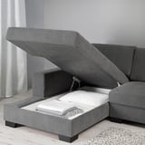 SÖRVALLEN 3-seat sofa-bed with chaise longue, left/Tallmyra medium grey