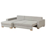 SÖRVALLEN 3-seat sofa-bed with chaise longue, left/Viarp beige/brown