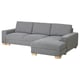 Option: SÖRVALLEN 3-seat sofa-bed with chaise longue, right/Lejde grey/black