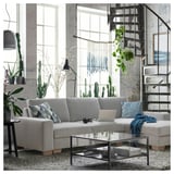 SÖRVALLEN 3-seat sofa-bed with chaise longue, right/Tallmyra black/white
