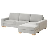 SÖRVALLEN 3-seat sofa-bed with chaise longue, right/Tallmyra black/white