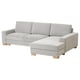 SÖRVALLEN 3-seat sofa-bed with chaise longue, right/Tallmyra black/white