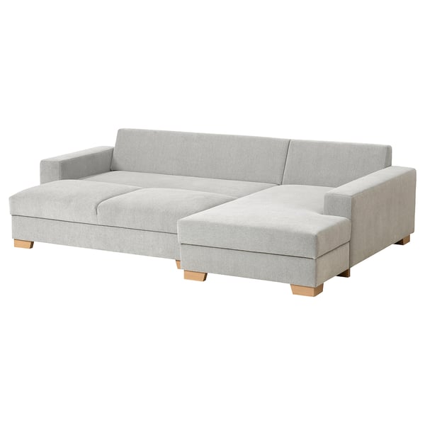 SÖRVALLEN 3-seat sofa-bed with chaise longue, right/Tallmyra black/white