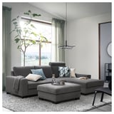 SÖRVALLEN 3-seat sofa-bed with chaise longue, right/Tallmyra medium grey