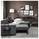 SÖRVALLEN 3-seat sofa-bed with chaise longue, right/Tallmyra medium grey