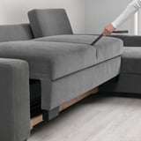 SÖRVALLEN 3-seat sofa-bed with chaise longue, right/Tallmyra medium grey