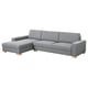 Option: SÖRVALLEN 4-seat sofa, with chaise longue, left/Lejde grey/black