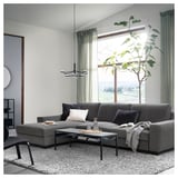 SÖRVALLEN 4-seat sofa, with chaise longue, left/Tallmyra medium grey