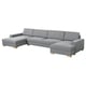 SÖRVALLEN 5-seat sofa, with chaise longues/Lejde grey/black