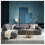 SÖRVALLEN Corner sofa, 3-seat, with open end, left/Lejde grey/black