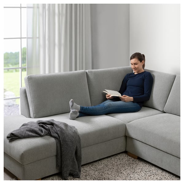 SÖRVALLEN Corner sofa, 3-seat, with open end, left/Tallmyra black/white