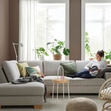SÖRVALLEN Corner sofa, 3-seat, with open end, left/Viarp beige/brown