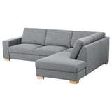 SÖRVALLEN Corner sofa, 3-seat, with open end, right/Lejde grey/black