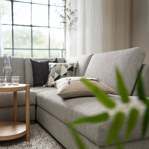 SÖRVALLEN Corner sofa, 3-seat, with open end, right/Viarp beige/brown