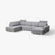 SÖRVALLEN Corner sofa, 4-seat, with chaise longue, right/Lejde grey/black