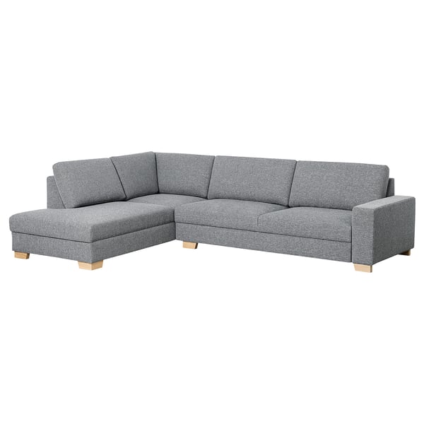 SÖRVALLEN Corner sofa, 4-seat, with open end, left/Lejde grey/black