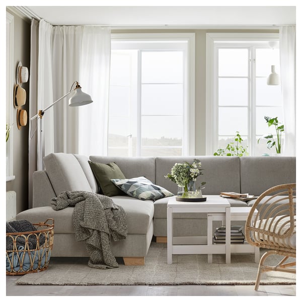 SÖRVALLEN Corner sofa, 4-seat, with open end, left/Tallmyra black/white