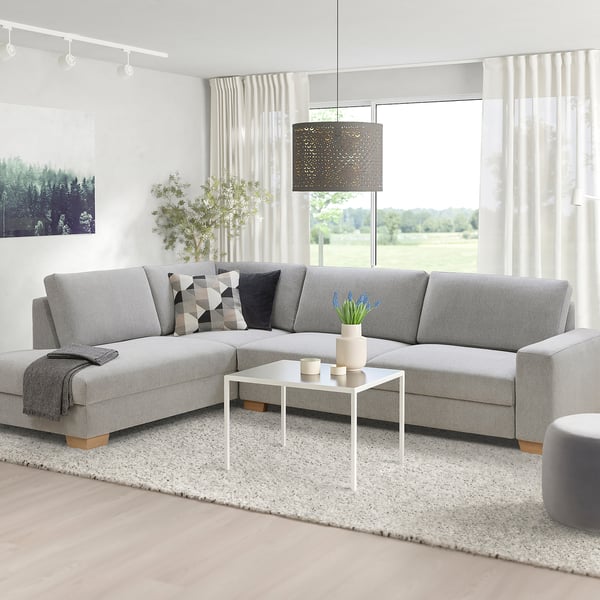 SÖRVALLEN Corner sofa, 4-seat, with open end, left/Tallmyra black/white