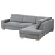 SÖRVALLEN Corner sofa, 4-seat, with open end, right/Lejde grey/black