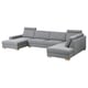 Option: SÖRVALLEN Corner sofa, 5-seat, with chaise longue, left/Lejde grey/black
