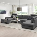 SÖRVALLEN Corner sofa, 5-seat, with chaise longue, left/Tallmyra medium grey