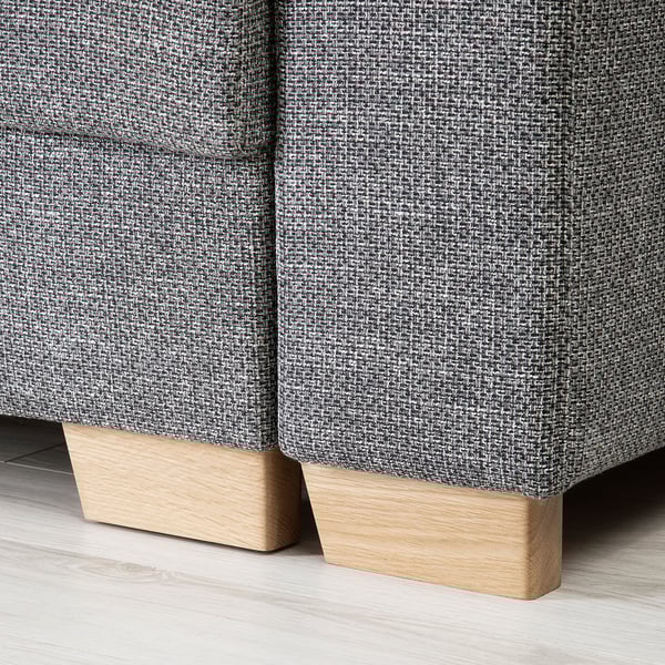 SÖRVALLEN Corner sofa-bed, 3-seat, with open end, left/Lejde grey/black