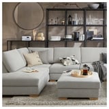 SÖRVALLEN Corner sofa-bed, 3-seat, with open end, left/Tallmyra black/white