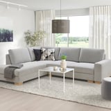 SÖRVALLEN Corner sofa-bed, 3-seat, with open end, left/Tallmyra black/white