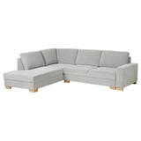 SÖRVALLEN Corner sofa-bed, 3-seat, with open end, left/Tallmyra black/white