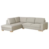 SÖRVALLEN Corner sofa-bed, 3-seat, with open end, left/Viarp beige/brown