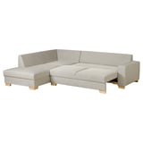 SÖRVALLEN Corner sofa-bed, 3-seat, with open end, left/Viarp beige/brown