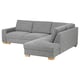 SÖRVALLEN Corner sofa-bed, 3-seat, with open end, right/Lejde grey/black
