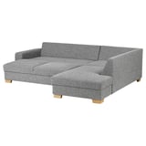 SÖRVALLEN Corner sofa-bed, 3-seat, with open end, right/Lejde grey/black