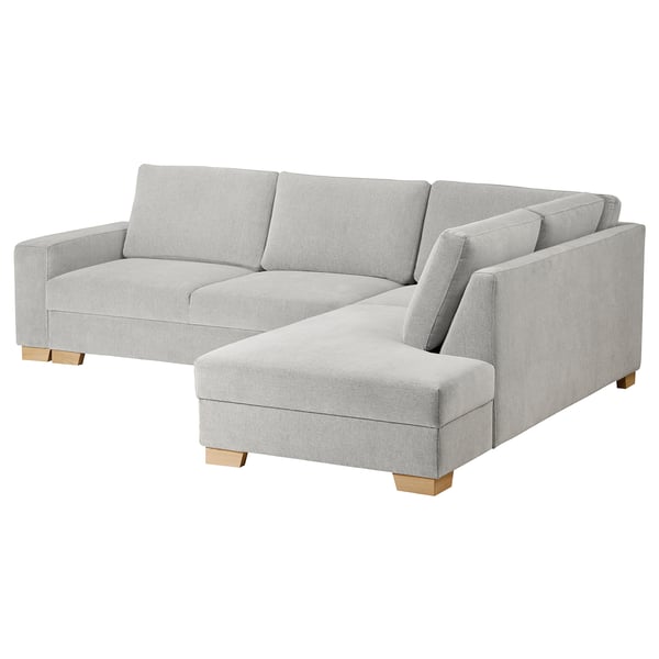SÖRVALLEN Corner sofa-bed, 3-seat, with open end, right/Tallmyra black/white