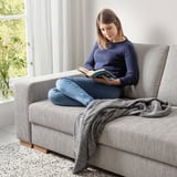 SÖRVALLEN Corner sofa-bed, 3-seat, with open end, right/Viarp beige/brown
