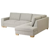 SÖRVALLEN Corner sofa-bed, 3-seat, with open end, right/Viarp beige/brown