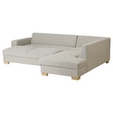 SÖRVALLEN Corner sofa-bed, 3-seat, with open end, right/Viarp beige/brown