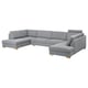 Option: SÖRVALLEN U-shaped sofa, 5-seat, with open ends/Lejde grey/black