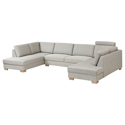 SÖRVALLEN U-shaped sofa, 5-seat, with open ends/Viarp beige/brown