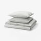 SOLFIBBLA Duvet cover and 2 pillowcases, grey white/stripe, 240x220/50x60 cm