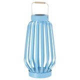 SOLVINDEN LED solar-powered floor lamp, blue/stripe, 42 cm