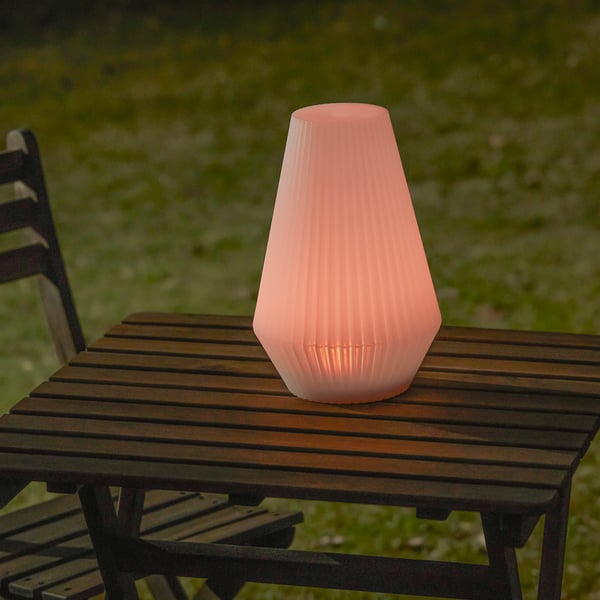 Solvinden Led Solar Powered Floor Lamp Outdoor Plastic White