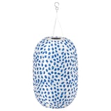 SOLVINDEN Pendant lamp, spotted solar-powered/blue, 43 cm