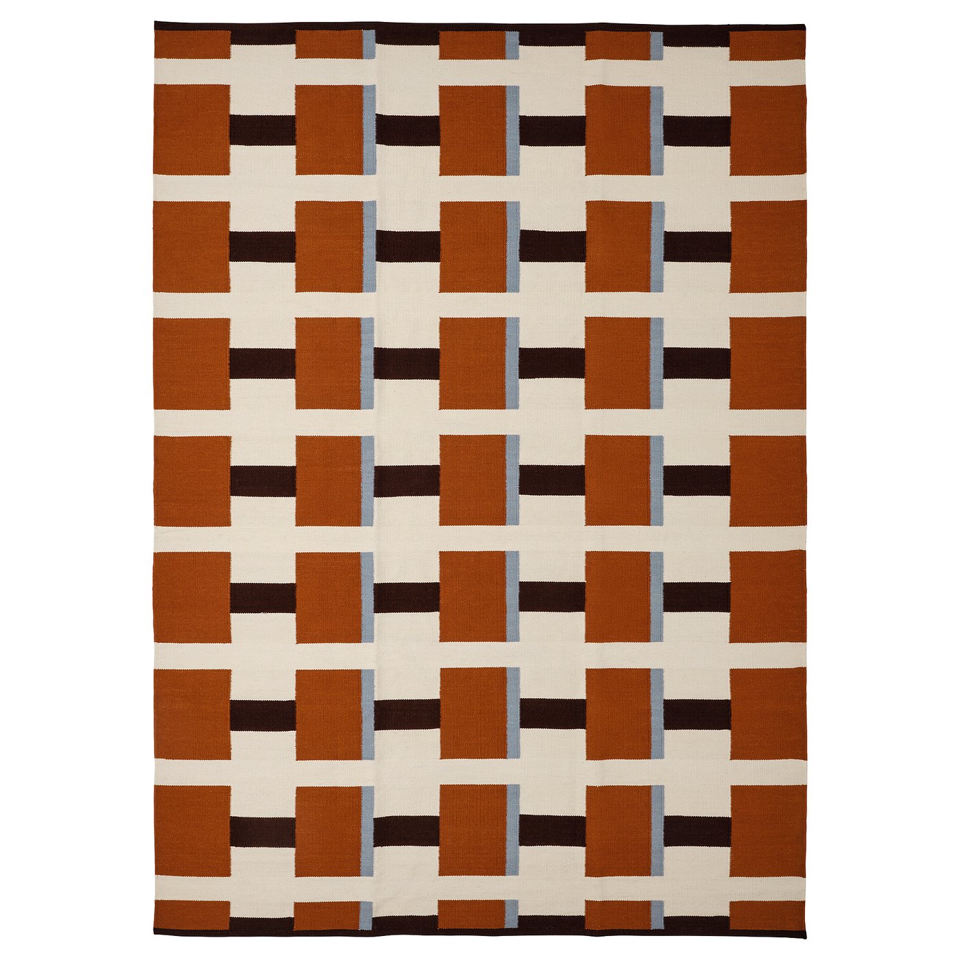 STOCKHOLM 2025 rug, flatwoven, white/brown/light blue handwoven