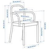 STOCKHOLM 2025 / STOCKHOLM 2025 Table and 4 chairs with armrests, oak veneer/red, 115 cm